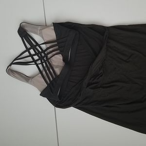 LULULEMON Moment to Movement Open Back Support Tank Dark Grey Sage Sz 4 EUC Yoga